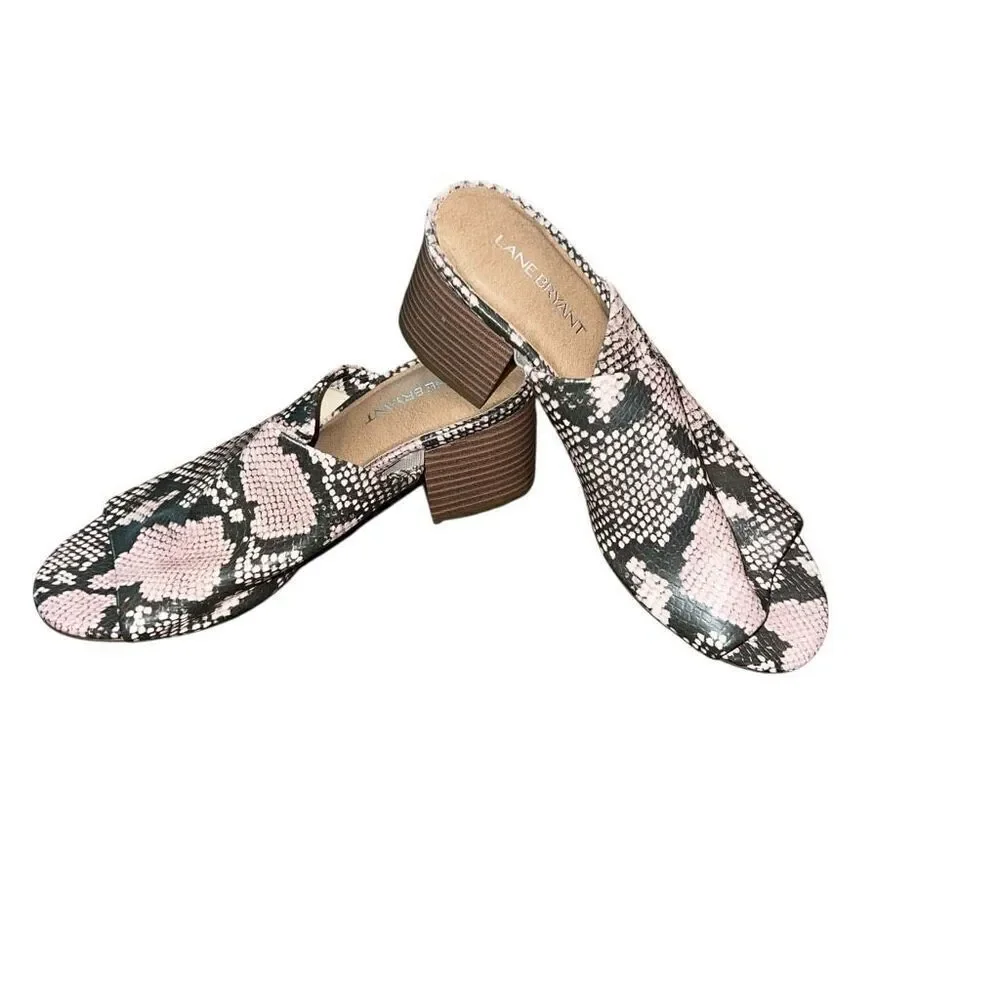 NWOT LANE BRYANT Dream Cloud Single Strap Block Heel Sandel Size 7W